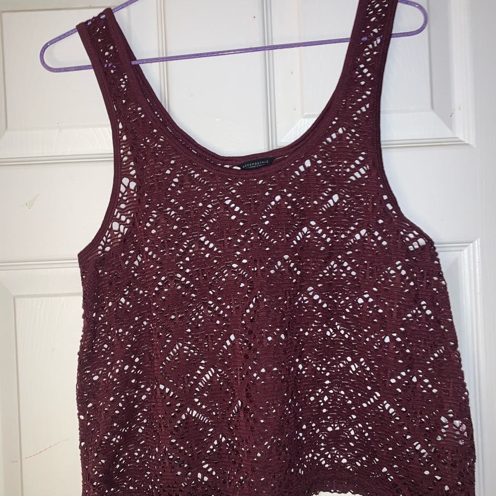 Aeropostale Maroon Swimsuit Cover Up, Size S